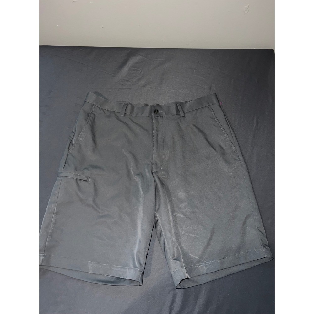 Haggar Cool 18 Pro Mens Golf Shorts Dark Gray Flat Front Performance Size 38